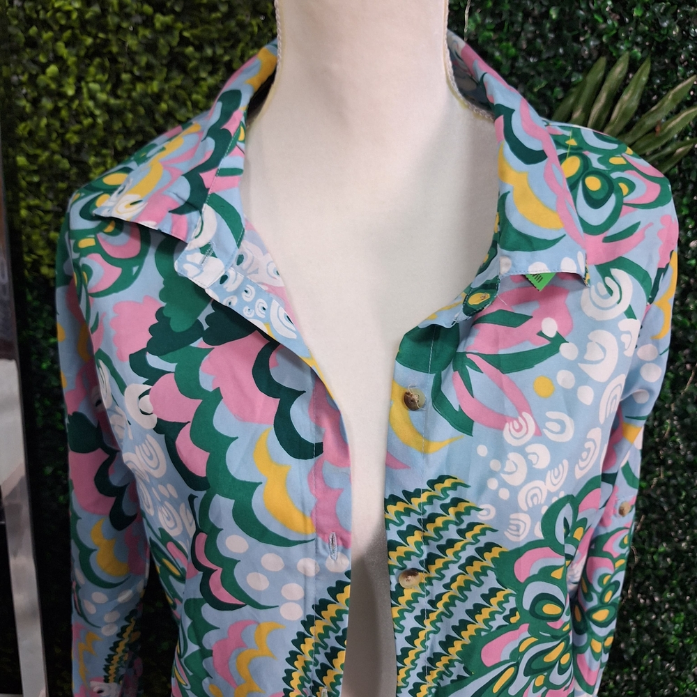 Colorful Patterned Button-Up Shirt - Picture 2 of 2